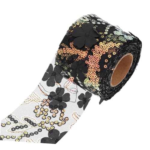 AKOOSY Floral Transparent Ribbon Breit DIY Schleifenband mit Bestickten Pailletten Reißfestes Geschenkband für Basteln Kleider Haaraccessoires Verpackung und Dekoration AKOOSY Floral Transparent Ribbon Breit DIY Schleifenband mit Bestickten Pailletten Reißfestes Geschenkband für Basteln Kleider Haaraccessoires Verpackung und Dekoration von AKOOSY