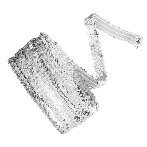 AKOOSY Glitzernde Pailletten Elastische Dekoborte für DIY Projekte für Bekleidung Kostüme und Kreative Bastelarbeiten Silber AKOOSY Glitzernde Pailletten Elastische Dekoborte für DIY Projekte für Bekleidung Kostüme und Kreative Bastelarbeiten Silber von AKOOSY