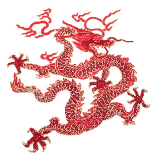 AKOOSY Großer Chinesischer Drachen Aufnäher zum Aufnähen und Aufbügeln Bestickter Stoffpatch für Kleidung Jacken Taschen DIY Kleidung Reparatur und Dekoration Rot AKOOSY Großer Chinesischer Drachen Aufnäher zum Aufnähen und Aufbügeln Bestickter Stoffpatch für Kleidung Jacken Taschen DIY Kleidung Reparatur und Dekoration Rot von AKOOSY