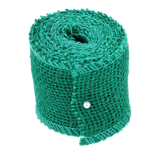 AKOOSY Grünes Juteband Rolle Natürliche Sackleinen Dekoband für Weihnachtsdekoration Basteln Kränze Geschenkverpackung Umweltfreundlich und Vielseitig Verwendbar von AKOOSY