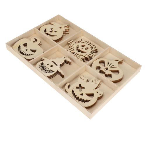 AKOOSY Halloween Holzanhänger Teilig Fächer Verpackung Polierte Holzscheiben mit Halloween Motiven Langlebige Holzdeko für Kreative Bastelarbeiten und Partydekoration AKOOSY Halloween Holzanhänger Teilig Fächer Verpackung Polierte Holzscheiben mit Halloween Motiven Langlebige Holzdeko für Kreative Bastelarbeiten und Partydekoration von AKOOSY