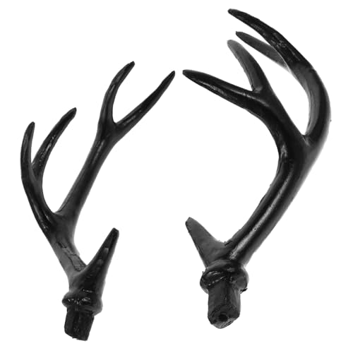 AKOOSY Halloween Kostüm Haarreif mit Realistischen Schwarzen Hirschhörnern Cosplay Haarschmuck DIY Prop Deer Horn Stirnband für Party Karneval und Gruselige Festdekoration von AKOOSY