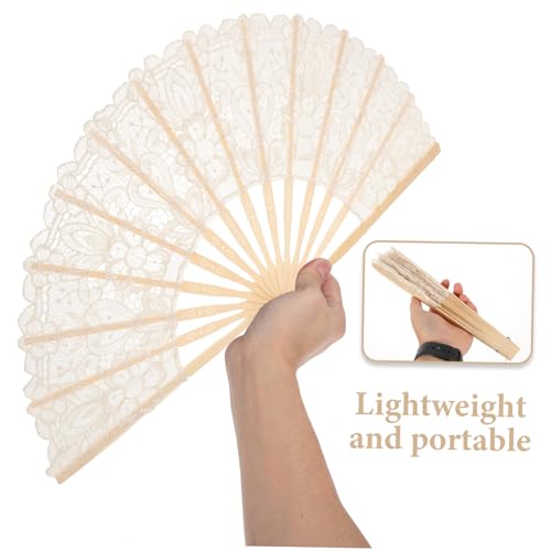 AKOOSY Handfächer mit Spitzenborte und Quaste Handgehaltener Bambusfächer Vintage Stabiles Design für Tanz Hochzeit Party und Dekoration AKOOSY Handfächer mit Spitzenborte und Quaste Handgehaltener Bambusfächer Vintage Stabiles Design für Tanz Hochzeit Party und Dekoration von AKOOSY