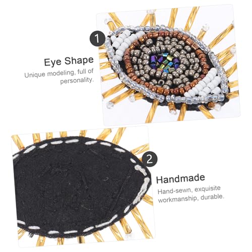 AKOOSY Handgenähter DIY Perlen Augen Aufnäher Stilvoller Praktischer Kleidungspatch zum Aufnähen Personalisierbares Accessoire für Kleidung Hüte und Taschen Einzigartiges Design von AKOOSY