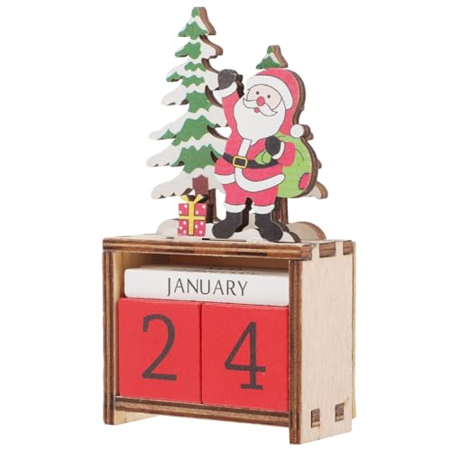 AKOOSY Holz Adventskalender Weihnachts Countdown Kalender mit Verstellbaren Zahlen Langlebige DIY Tischdeko für Weihnachten Festliche Weihnachtsdekoration und Geschenkidee für Familie und von AKOOSY