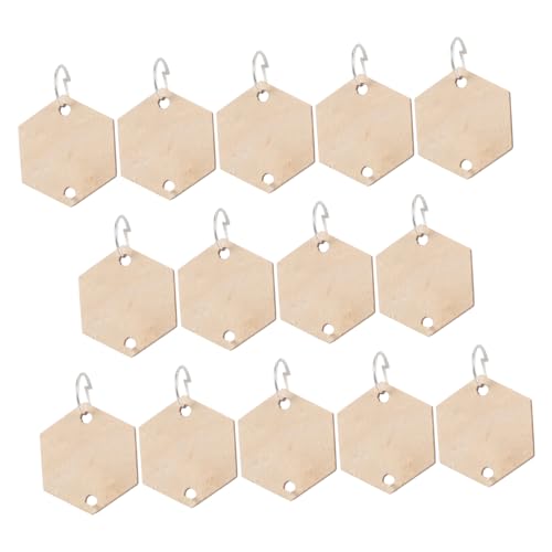 AKOOSY Holz Anhänger Multifunktionale Unbemalte Holzscheiben mit Ringen für Kreative Bastelideen DIY Schlüsselanhänger und Rustikale Dekoration von AKOOSY