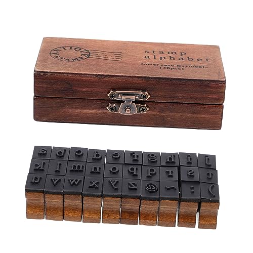 AKOOSY Holzstempel DIY mit Zahlen und Buchstaben Kreative Scrapbook Stempel im Holzbox Langlebige Sichere Stempel für Tagebuch Dekoration Geschenk von AKOOSY