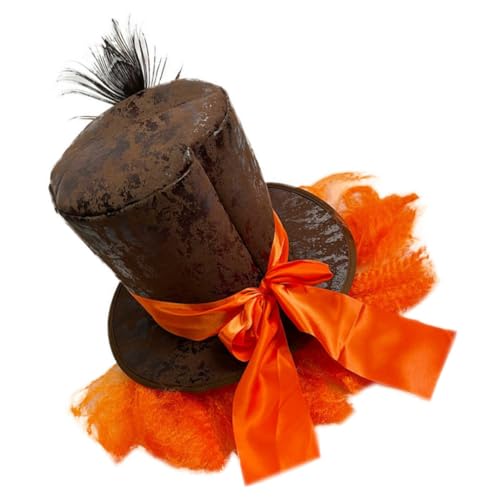 AKOOSY Karneval Cosplay Hut mit Pfauenfedern Orange Hautfreundlicher Vielseitiger Partyhut für Fasching Kostüm Performance und Dekoration AKOOSY Karneval Cosplay Hut mit Pfauenfedern Orange Hautfreundlicher Vielseitiger Partyhut für Fasching Kostüm Performance und Dekoration von AKOOSY