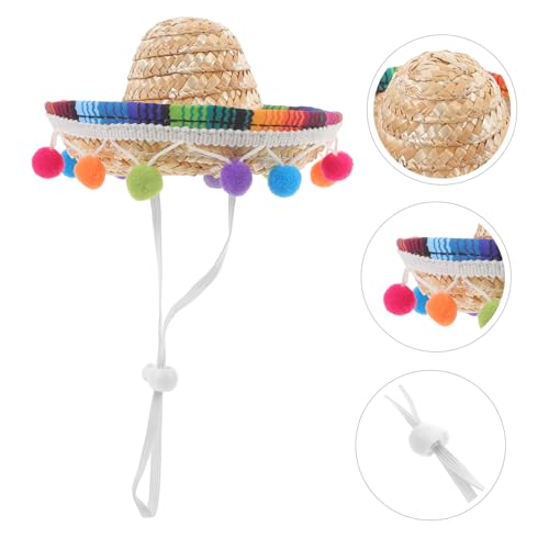 AKOOSY Kleiner Mexikanischer Sombrero Partyhut mit Verstellbarem Kinnriemen Leichter Atmungsaktiver Strohhut für Karneval Themenpartys und Bühnenauftritte Buntes Halloween Accessoire AKOOSY Kleiner Mexikanischer Sombrero Partyhut mit Verstellbarem Kinnriemen Leichter Atmungsaktiver Strohhut für Karneval Themenpartys und Bühnenauftritte Buntes Halloween Accessoire von AKOOSY