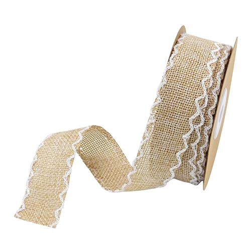 AKOOSY Lange mit Yards Dekorationsband Leinen Beige Wellenförmiges Krempenmuster für DIY Geschenkverpackungen Frische Blumenarrangements und Partydekorationen AKOOSY Lange mit Yards Dekorationsband Leinen Beige Wellenförmiges Krempenmuster für DIY Geschenkverpackungen Frische Blumenarrangements und Partydekorationen von AKOOSY