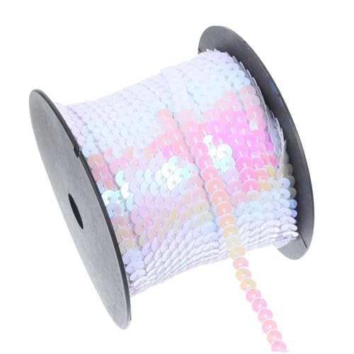 AKOOSY PVC Paillettenband Yards Runde Milchig Weiße Bastelpailletten für DIY Kleidung Schuhe Taschen Hochwertiges PVC Material zum Aufnähen und Kreativen Nähen Vielseitiges Nähzubehör von AKOOSY
