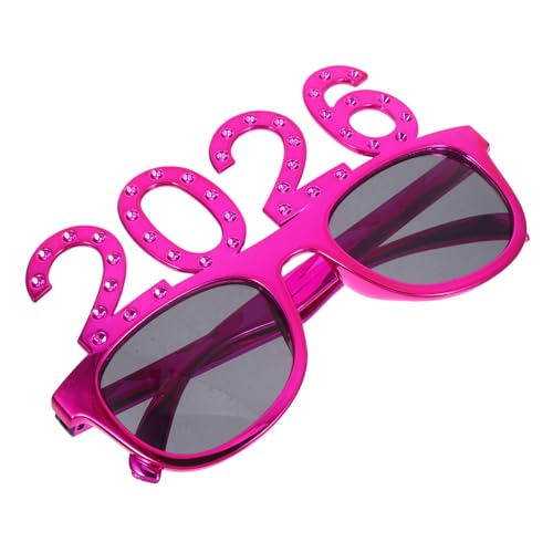 AKOOSY Partybrille mit Rosafarbenem Look Kunststoffrahmen für Silvester Kostüm und Fotorequisiten Vielseitige Partybrille für Neujahrs und Festliche Anlässe von AKOOSY