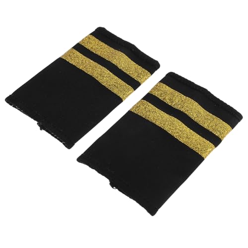 AKOOSY Piloten Schulterklappen mit Zwei Streifen Professionelle Uniform Epauletten Robustem Material Präzise Verarbeitet für Flugpersonal und Airline Kapitäne Geeignet für Aviation von AKOOSY