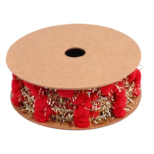 AKOOSY Rote Weihnachtsbaum Dekoband mit Gold Silbernen Glitzer Pompons Biegsames Drahtband für DIY Bastelprojekte Geschenkverpackung und Partydekoration AKOOSY Rote Weihnachtsbaum Dekoband mit Gold Silbernen Glitzer Pompons Biegsames Drahtband für DIY Bastelprojekte Geschenkverpackung und Partydekoration von AKOOSY