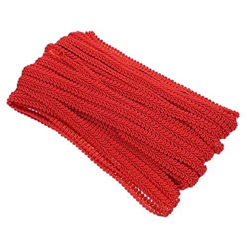 AKOOSY Rotes Wellenfransenband Polyester Vorhang und Möbelbesatz zum Nähen DIY Spitzenband für Gardinen Kleidung Sofakissen Heimdekoration von AKOOSY