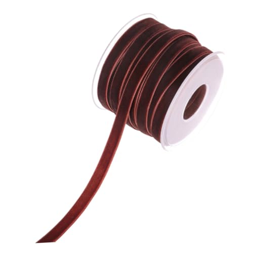 AKOOSY Samtband Yards Kaffee Farbe Flockband Geschenkband für Geschenkverpackung DIY Dekoration Basteln Party Festliches Zubehör von AKOOSY