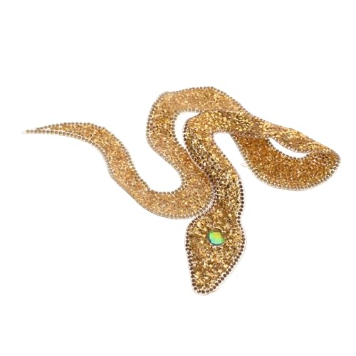 AKOOSY Schlangenförmiger Strass Applikation Patches zum Aufbügeln DIY Kleidung Dekoration Goldene Strass Patches für Jeans Taschen Hüte und Mehr Hautfreundlich und Langlebig von AKOOSY