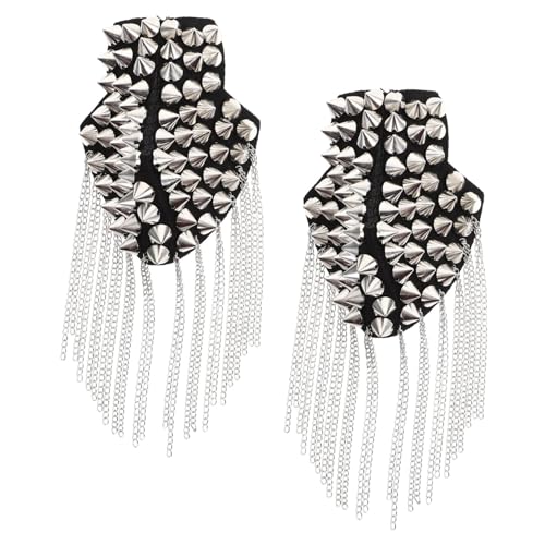 AKOOSY Schulterklappen mit Quaste und Kettenniet Elegantes Design für Kostümpartys Silber Teiliges Stylische Dekoration für Männer und Frauen für AKOOSY Schulterklappen mit Quaste und Kettenniet Elegantes Design für Kostümpartys Silber Teiliges Stylische Dekoration für Männer und Frauen für von AKOOSY