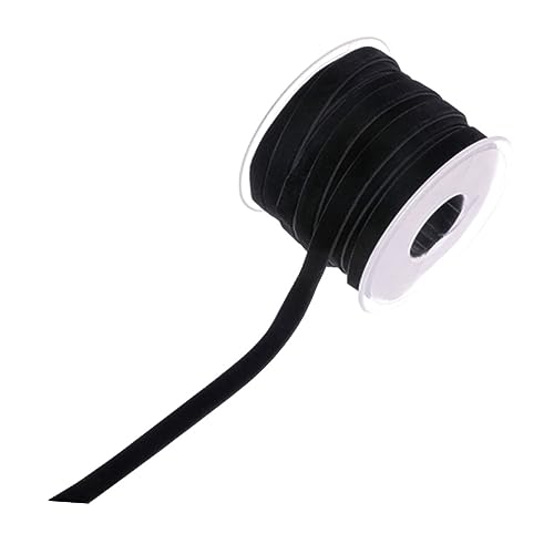 AKOOSY Schwarzes Einseitiges Samtband Breit Langlebiges Flockband für DIY Geschenkverpackung Bekleidungszubehör Partydekoration Hochzeit und Handarbeit von AKOOSY