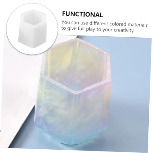AKOOSY Silikonform für Sechseckigen Stifthalter Langlebiges DIY Silikon gießform Vielseitig für Epoxidharz Schmuckkästchen Blumentöpfe und Aufbewahrungsboxen Robust und Wiederverwendbar von AKOOSY