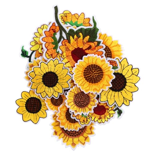 AKOOSY Sonnenblumen Bügelflicken Teilig Bestickte Blumen Applikationen aus Strapazierfähig Selbstklebend zum Aufbügeln oder Nähen für Jeans Kleidung DIY Deko AKOOSY Sonnenblumen Bügelflicken Teilig Bestickte Blumen Applikationen aus Strapazierfähig Selbstklebend zum Aufbügeln oder Nähen für Jeans Kleidung DIY Deko von AKOOSY
