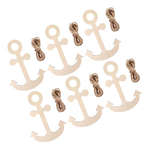 AKOOSY Teiliges Unlackierte Holzanker mit Juteseil Robuste Dekoration für DIY Bastelprojekte für Sommerpartys Klassenzimmeraktivitäten und Mediterranen von AKOOSY