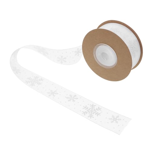 AKOOSY Transparentes Schneeflocken Dekoband Weiches Formstabiles Geschenkband mit Festlichem Wintermotiv für DIY Basteln Weihnachtsgeschenke und Festliche Dekorationen von AKOOSY