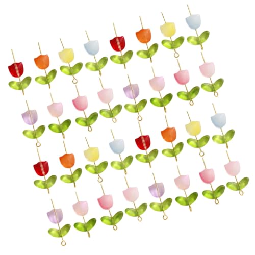 AKOOSY Tulpen Glasperlen Halbtransparente Bunte Spacer Perlen mit DIY Schmuckherstellung Armband Perlen Glatte Langlebige Glasperlen für Basteln und Handwerk von AKOOSY