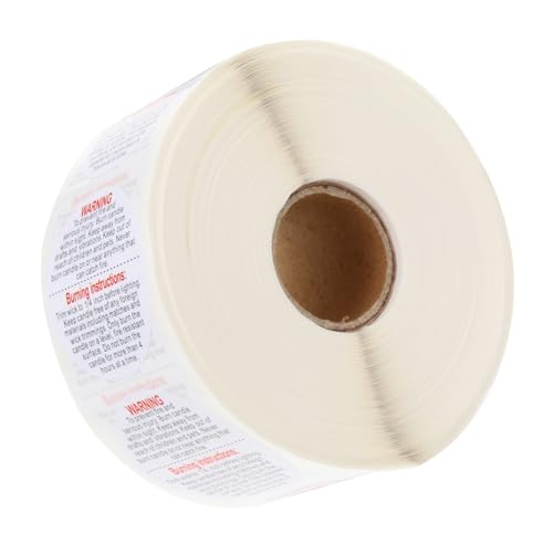 AKOOSY Wasserdichte Selbstklebende Kerzenwarnaufkleber Praktische Sicherheitsetiketten für DIY Kerzenherstellung pro Rolle Geeignet für Kerzengläser und Kerzenbehälter von AKOOSY