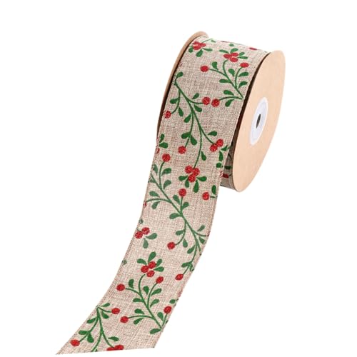 AKOOSY Weihnachtliches Dekoband Breit Bedrucktes Geschenkband für Xmas Party DIY Geschenkverpackung Weihnachtsbaum Dekoration Langlebiges Schleifenband von AKOOSY