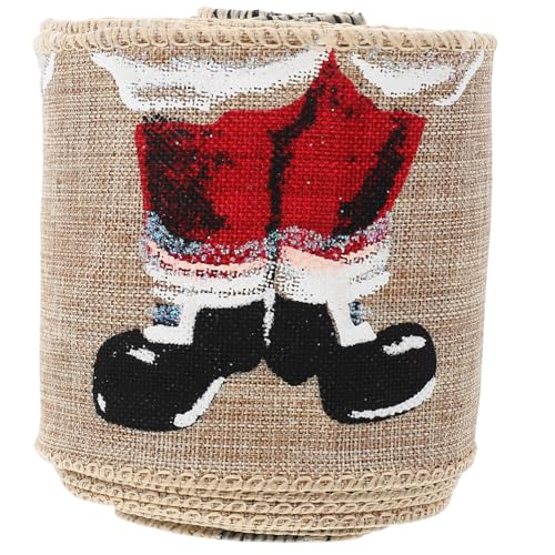 AKOOSY Weihnachtliches Leinenschleifenband mit Cartoon Motiv Farbenfrohes Geschenkband für Weihnachtsbaumdeko DIY Bastelband für Geschenkverpackung und Festliche Dekoration AKOOSY Weihnachtliches Leinenschleifenband mit Cartoon Motiv Farbenfrohes Geschenkband für Weihnachtsbaumdeko DIY Bastelband für Geschenkverpackung und Festliche Dekoration von AKOOSY