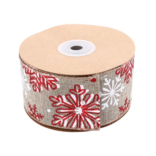 AKOOSY Weihnachtsband Schneeflocken Muster Breit Geschenkband für Weihnachtsbaum Deko Schleifen Basteln DIY Zubehör für Kuchen und Geschenkverpackung von AKOOSY