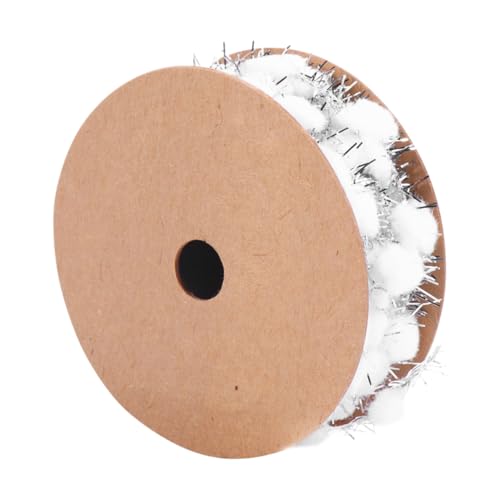 AKOOSY Weihnachtsband mit Glitzer Pompons Drahtkantenbändchen für DIY Basteln Weiße Tannenbaumdekoration Vielseitiges Geschenkverpackungs und Haaraccessoire Langlebiges von AKOOSY