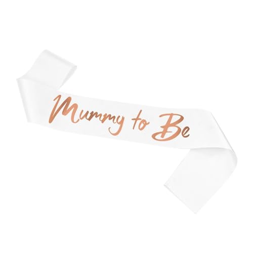 1 Stück weißes Willkommens-Partyband zum Aufbügeln, zeremonielles Band, Schärpe für werdende Mütter, weiße Folie, Satin, Schwangerschaftsschärpe für Babypartys, Geschlechtsoffenbarungen und 1 Stück weißes Willkommens-Partyband zum Aufbügeln, zeremonielles Band, Schärpe für werdende Mütter, weiße Folie, Satin, Schwangerschaftsschärpe für Babypartys, Geschlechtsoffenbarungen und von AKSIQIOL