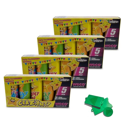 AKTIVHANDEL 20er Set Tischbomben, Ganzjahresfeuerwerk, 4X 5er Pack, inkl. Einkaufschip, Partyzubehör für Geburtstage, Hochzeiten, Feiern, Silvester AKTIVHANDEL 20er Set Tischbomben, Ganzjahresfeuerwerk, 4X 5er Pack, inkl. Einkaufschip, Partyzubehör für Geburtstage, Hochzeiten, Feiern, Silvester von AKTIVHANDEL