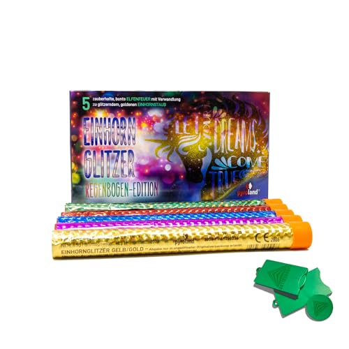 AKTIVHANDEL Einhornglitzer Regenbogen-Edition, 5 Elfenfeuer, Tischfeuerwerk für Geburtstag, Hochzeit und andere Feiern, inkl. Einkaufswagenchip AKTIVHANDEL Einhornglitzer Regenbogen-Edition, 5 Elfenfeuer, Tischfeuerwerk für Geburtstag, Hochzeit und andere Feiern, inkl. Einkaufswagenchip von AKTIVHANDEL