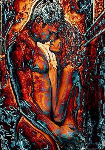 ALACEG Paar Sexy Abstrakt 5D Diamond Painting Set Erwachsene, Daiments Painting Erwachsene, Stitch Diamond Painting Erwachsene Groß,Vollbohrer Diamant füR Home Wanddekoration Square Drill 16x20inch von ALACEG