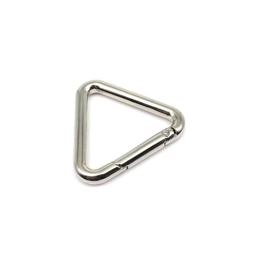 Dreieck-Federtor-O-Ring, zu öffnende Ledertasche, Handtasche, Gürtelband, Schnalle, verbinden, Schlüsselanhänger, Anhänger, Schlüsselanhänger, Schnappverschluss, Clip, DIY ( Color : Silver , Size : In von ALACEG