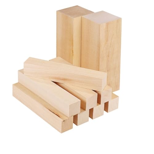 Holzschnitzblock, geschnitzte Lindenholzstreifen, blankes Holz, 15 x 5 x 5 cm, Schnitzblöcke, groß, quadratisch, für Anfänger, 10 Stück Holzschnitzblock, geschnitzte Lindenholzstreifen, blankes Holz, 15 x 5 x 5 cm, Schnitzblöcke, groß, quadratisch, für Anfänger, 10 Stück von ALANIZ