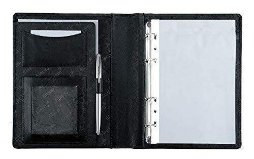 Alassio 30003-1 - Ringbuchmappe BENACO im DIN A5 Format, Schreibmappe aus Lederimitat, Dokumentenmappe in schwarz, Mappe ca. 23 x 18 x 3 cm Alassio 30003-1 - Ringbuchmappe BENACO im DIN A5 Format, Schreibmappe aus Lederimitat, Dokumentenmappe in schwarz, Mappe ca. 23 x 18 x 3 cm von ALASSIO