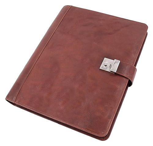 ALASSIO 31516 Dokumentenmappe DIN A4 mit Schloss, Organizer A4 mit 6 Fächern und 5 Hüllen, Meetingmappe aus Büffelleder, Mappe mit 4 Ringmechanik, Ledermappe ca. 36 x 28 x 4,5 cm, Cognac-Braun ALASSIO 31516 Dokumentenmappe DIN A4 mit Schloss, Organizer A4 mit 6 Fächern und 5 Hüllen, Meetingmappe aus Büffelleder, Mappe mit 4 Ringmechanik, Ledermappe ca. 36 x 28 x 4,5 cm, Cognac-Braun von ALASSIO