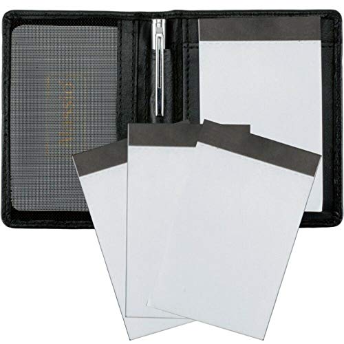 Alassio Notizblock-Etui MONZA Notizbuch Leder (schwarz mit 3 Zusatzblöcken) von ALASSIO