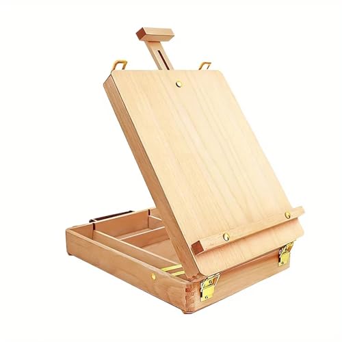 ALAUDA Aufbewahrungsbox für Tischstaffelei aus Buchenholz, tragbare Skizzenbox zum Malen, verstellbare Holz-Desktop-Zeichenstaffelei für Kunstbedarf, Maler, Erwachsene, Studenten, Künstler, Anfänger ALAUDA Aufbewahrungsbox für Tischstaffelei aus Buchenholz, tragbare Skizzenbox zum Malen, verstellbare Holz-Desktop-Zeichenstaffelei für Kunstbedarf, Maler, Erwachsene, Studenten, Künstler, Anfänger von ALAUDA