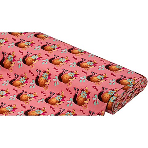 Bio-Baumwolljersey "Kidswear – Sally the Snail" by Hamburger Liebe, rosa-color von ALB Stoffe