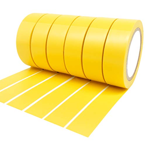 ALBOYI Isolierband 6 Rollen, 17mm x 9m Elektrisches Klebeband Selbstklebendes, PVC Isolierband Wasserdichtfür für Isolieren, Reparieren, Bündeln von Kabeln, Gafferband, Gelb ALBOYI Isolierband 6 Rollen, 17mm x 9m Elektrisches Klebeband Selbstklebendes, PVC Isolierband Wasserdichtfür für Isolieren, Reparieren, Bündeln von Kabeln, Gafferband, Gelb von ALBOYI