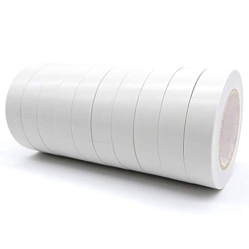 ALBOYI Weiß Isolierband 10 Rollen, 15mm x 15m PVC Isolierband Wasserdichtfür, Elektrisches Klebeband Selbstklebendes, Gafferband für Isolieren, Reparieren, Bündeln von Kabeln von ALBOYI