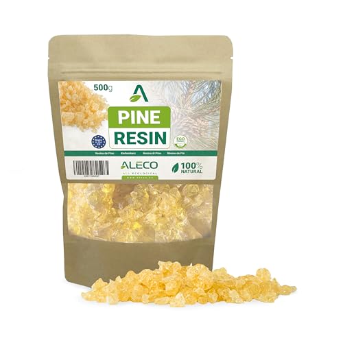 ALECO Reines Kiefernharz, Kolophonium, natürliches Epoxidharz, Granulat, Latex, Basteln, Holzbehandlung, Klebstoff, 500 g von ALECO