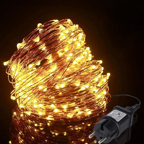 ALED LIGHT LED-Lichterkette, 22 m, 220 LEDs, wasserdicht, IP65, 24 V, Warmweiß, Kupferdraht, für Innen- und Außenbeleuchtung für Schlafzimmer, Haus, Garten, Weihnachten, Geburtstag, Hochzeit ALED LIGHT LED-Lichterkette, 22 m, 220 LEDs, wasserdicht, IP65, 24 V, Warmweiß, Kupferdraht, für Innen- und Außenbeleuchtung für Schlafzimmer, Haus, Garten, Weihnachten, Geburtstag, Hochzeit von ALED LIGHT