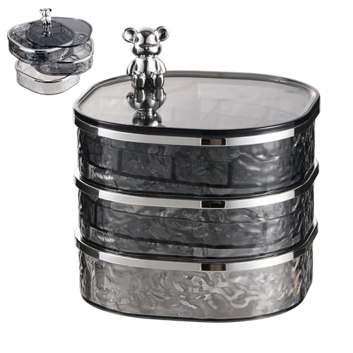 Schmuckkästchen Ohrring Aufbewahrung Klein 3 Schich Schmuckaufbewahrung Schmuckkasten Schmuckschatulle Tragbar Schmuckbox für Ringe Ohrringe Halsketten Armbänder Schmuckkästchen Ohrring Aufbewahrung Klein 3 Schich Schmuckaufbewahrung Schmuckkasten Schmuckschatulle Tragbar Schmuckbox für Ringe Ohrringe Halsketten Armbänder von ALEEIK