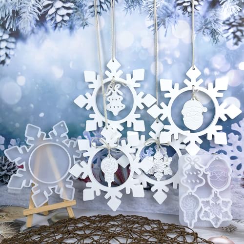 ALEFBET Silikonform Anhänger, Silikonformen Gießformen Anhänger, Silikonform Weihnachten, Silikon Gießform, Gipsformen zum Gießen, Epoxidharz Formen (Weihnachten X0356) von ALEFBET